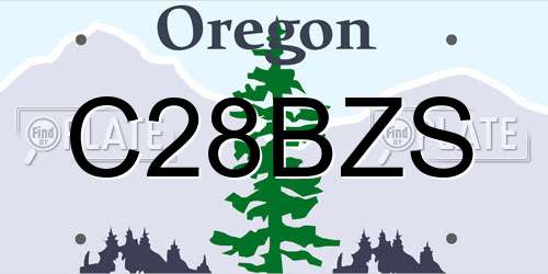 C28BZS Oregon License Plate
