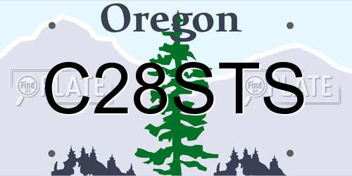 C28STS Oregon License Plate