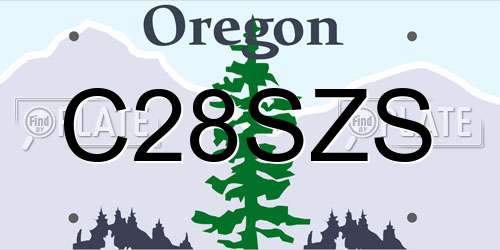 C28SZS Oregon License Plate