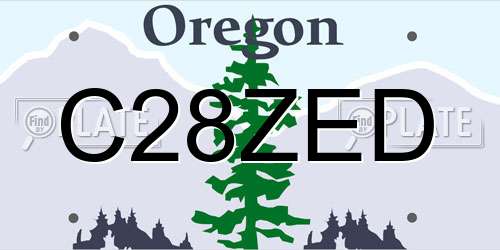 C28ZED Oregon License Plate
