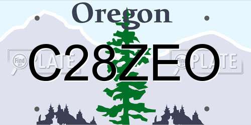 C28ZEO Oregon License Plate