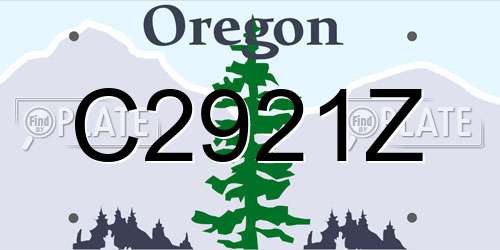 C2921Z Oregon License Plate