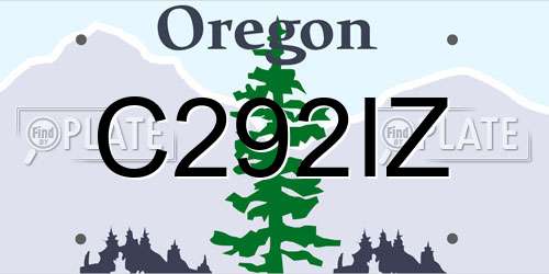 C292IZ Oregon License Plate