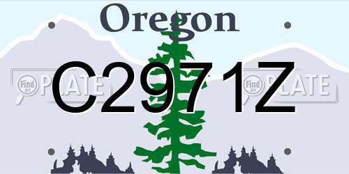 C2971Z Oregon License Plate
