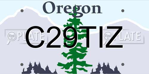 C29TIZ Oregon License Plate