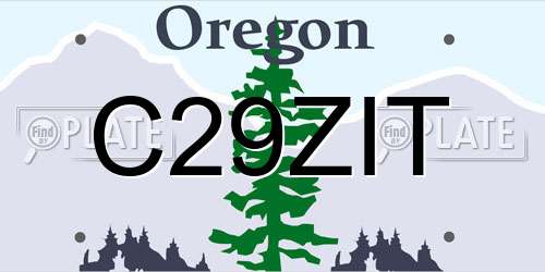 C29ZIT Oregon License Plate