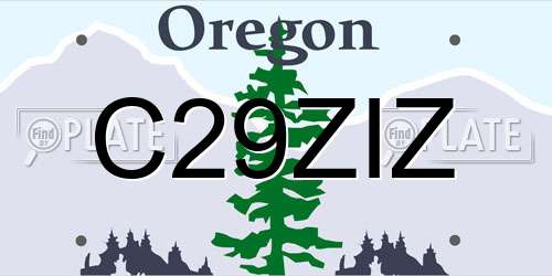 C29ZIZ Oregon License Plate