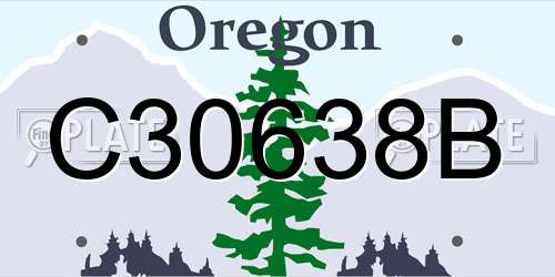 C30638B Oregon License Plate