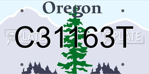 C31163T Oregon License Plate
