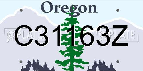 C31163Z Oregon License Plate