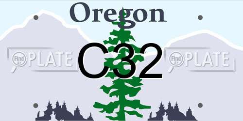 C32 Oregon License Plate