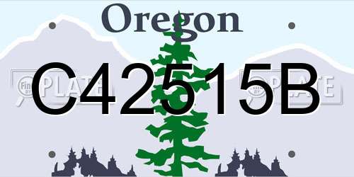 C42515B Oregon License Plate
