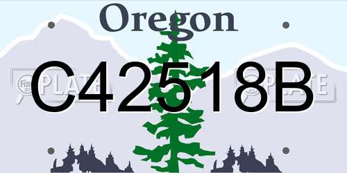 C42518B Oregon License Plate