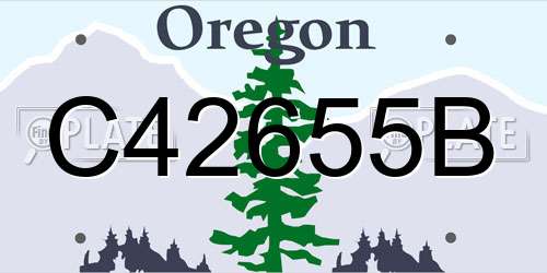 C42655B Oregon License Plate