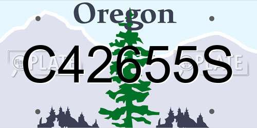 C42655S Oregon License Plate