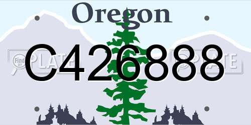C426888 Oregon License Plate