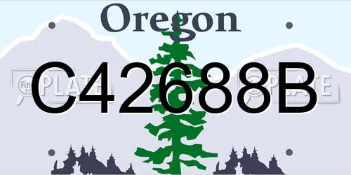C42688B Oregon License Plate