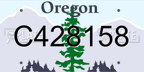 C428158 Oregon License Plate