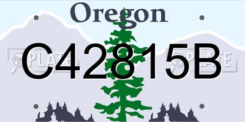 C42815B Oregon License Plate