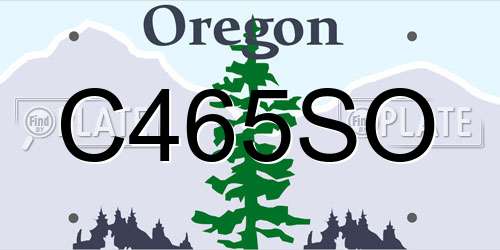 C465SO Oregon License Plate