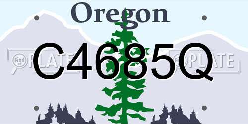 C4685Q Oregon License Plate