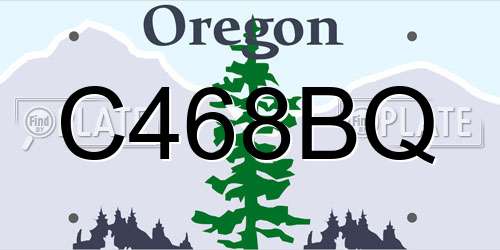 C468BQ Oregon License Plate
