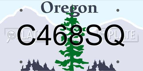 C468SQ Oregon License Plate