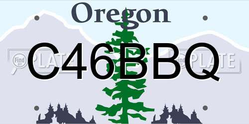 C46BBQ Oregon License Plate