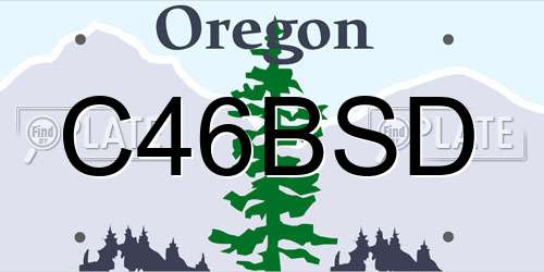 C46BSD Oregon License Plate