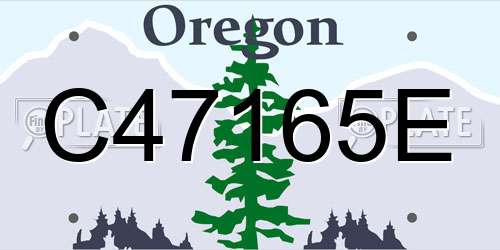 C47165E Oregon License Plate