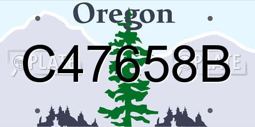 C47658B Oregon License Plate