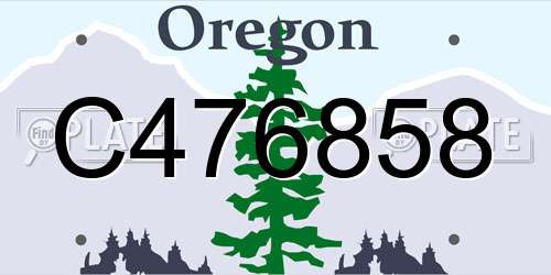 C476858 Oregon License Plate