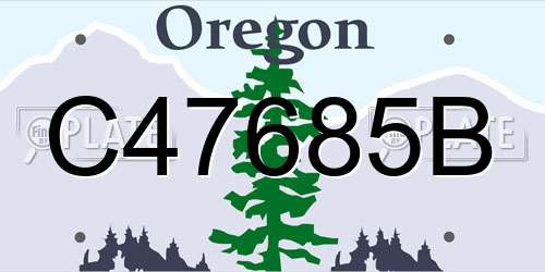 C47685B Oregon License Plate