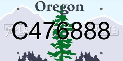 C476888 Oregon License Plate