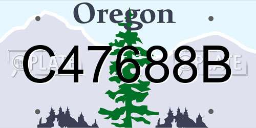 C47688B Oregon License Plate