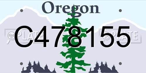 C478155 Oregon License Plate