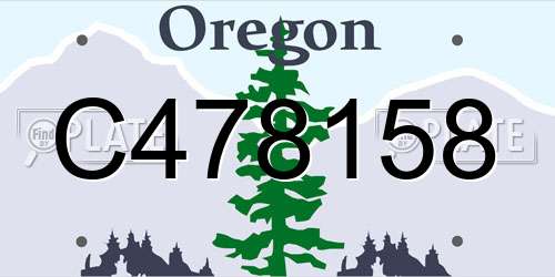 C478158 Oregon License Plate