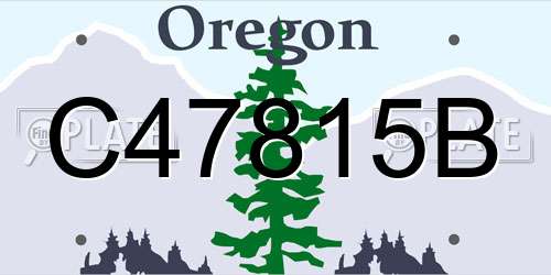 C47815B Oregon License Plate