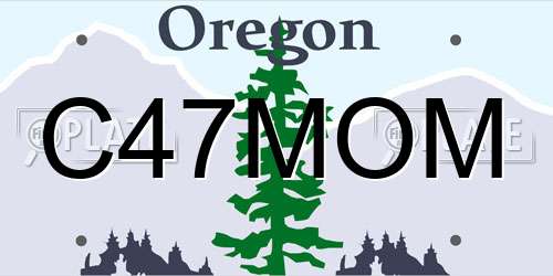 C47MOM Oregon License Plate
