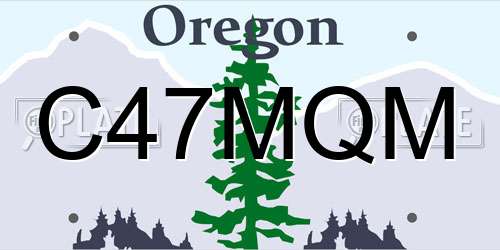 C47MQM Oregon License Plate