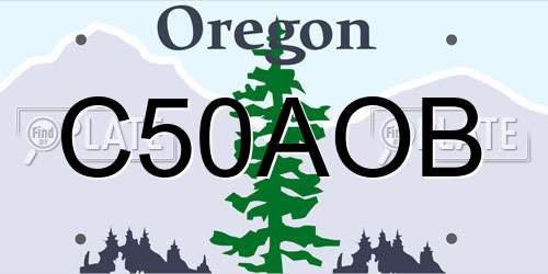 C50AOB Oregon License Plate
