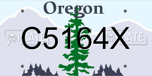 C5164X Oregon License Plate