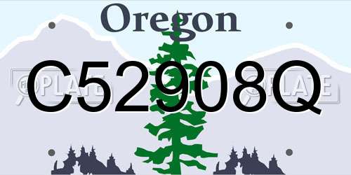 C52908Q Oregon License Plate