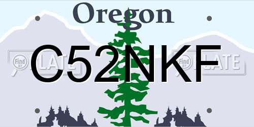 C52NKF Oregon License Plate