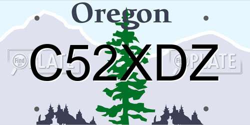 C52XDZ Oregon License Plate
