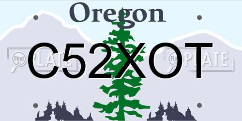 C52XOT Oregon License Plate