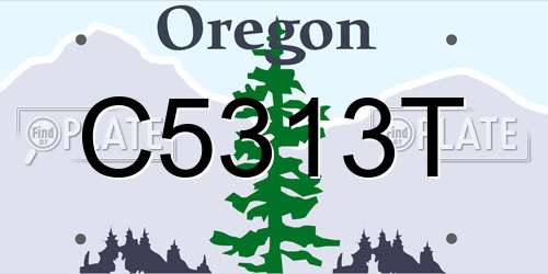 C5313T Oregon License Plate