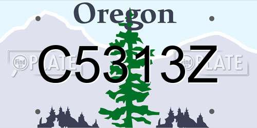 C5313Z Oregon License Plate
