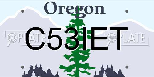 C53IET Oregon License Plate