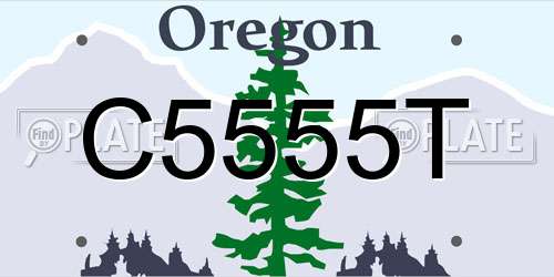 C5555T Oregon License Plate